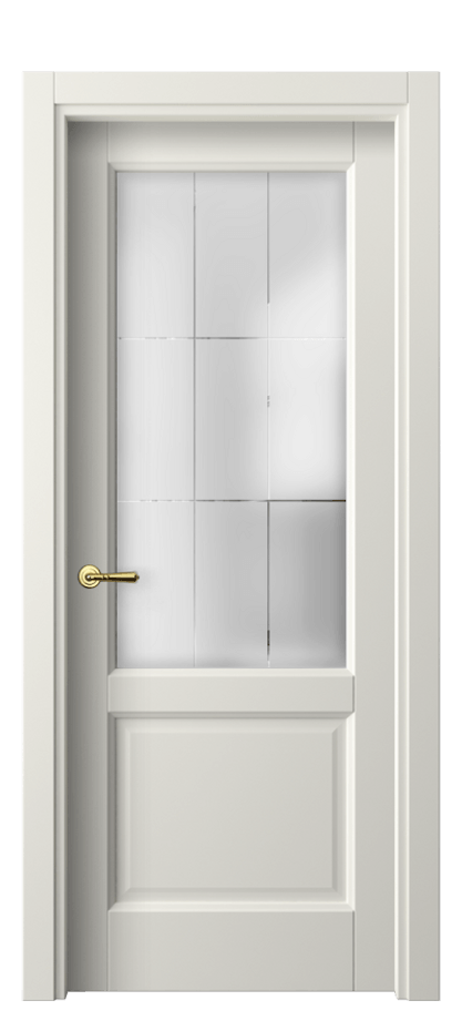 Межкомнатная дверь Galant 1422 Матовый жемчужный Сатинированное стекло с гравировкой "Лофт" Цена 53399 ₽ | Volhovec