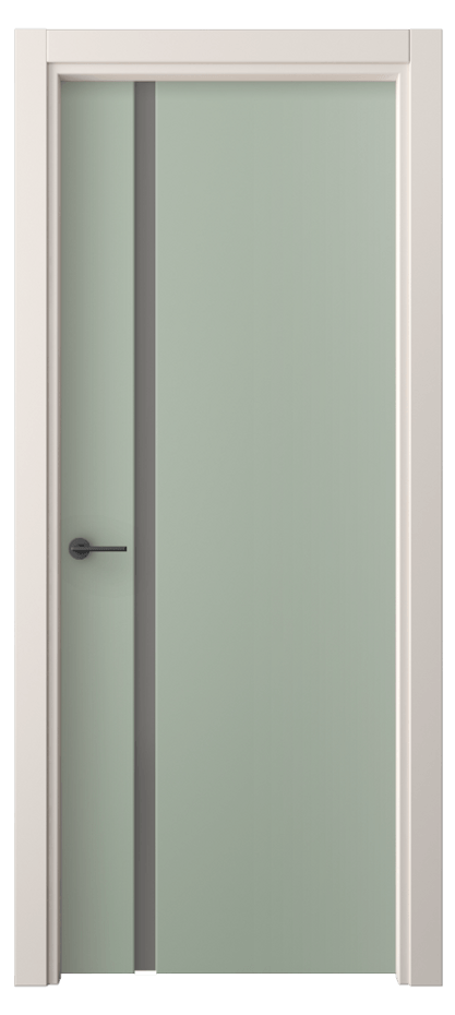 Межкомнатная дверь Freedom 4222 ПЭТ светло-оливковый Сатинированное серое стекло, триплекс Цена 56050 сом | Volhovec