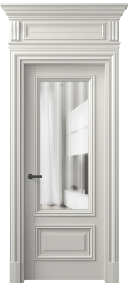 Межкомнатная дверь Антик 7306 Матовый серый Рифлёное стекло "Дюна", триплекс Цена 166309 ₽ | Volhovec