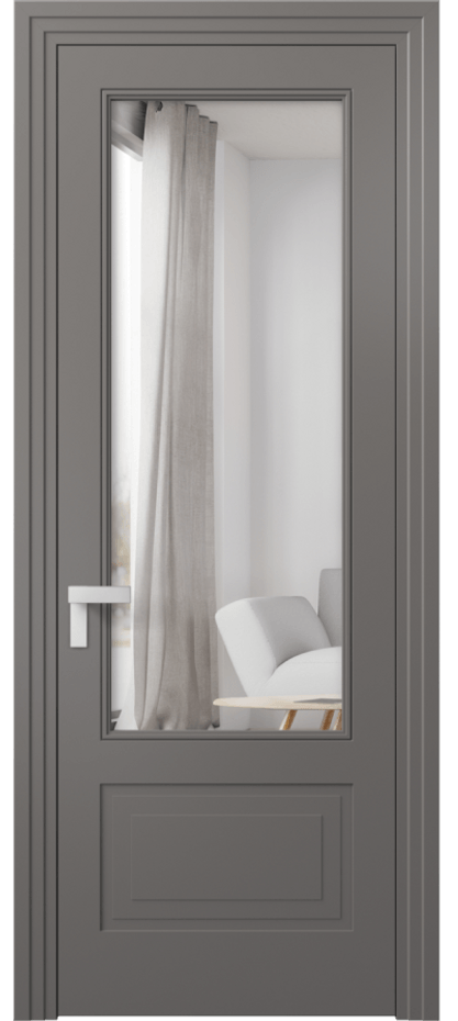 Межкомнатная дверь Rocca 8342 Матовый классический серый Двустороннее зеркало, триплекс 8 мм Цена 79899 ₽ | Volhovec