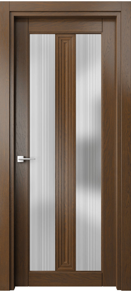 Межкомнатная дверь Ego 6122 Дуб королевский Сатинированное стекло "Дождь",4 мм Цена 168310 сом | Volhovec