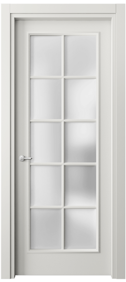 Межкомнатная дверь Париж 8102 Матовый серый Сатинированное стекло Цена 61724 ₽| Volhovec