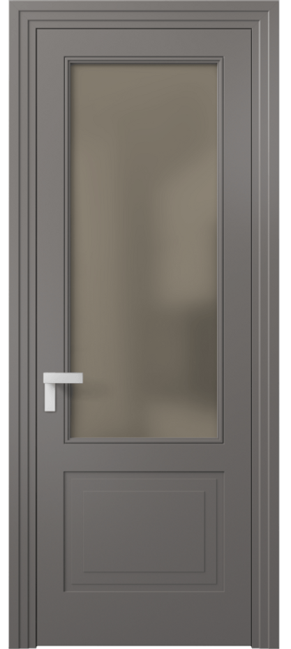 Межкомнатная дверь Rocca 8352 Матовый классический серый Сатинированное бронзовое стекло, триплекс Цена 82899 ₽ | Volhovec