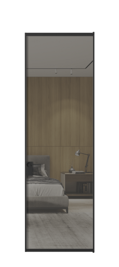 Алюминиевая дверь АЛПЛ040.01 Алюминий Черный Рефлективное серое стекло "Stopsol", калёное, 6 мм Цена 133490  | Volhovec