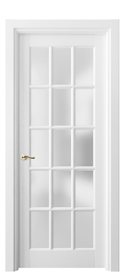 Межкомнатная дверь Лигнум 0708 Дуб белоснежный Сатинированное стекло Цена 156199 ₽ | Volhovec