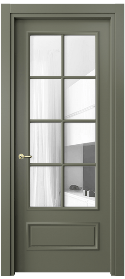 Дверь межкомнатная Paris 8112 Матовый оливковый тёмный Прозрачное стекло, 4 мм Гладкий наличник МОТ Цена 72399 ₽ Наличники уже входят в базовый комплект. Фабрика дверей Волховец 8 (800) 551 43 19 Межкомнатная дверь Paris 8112 Матовый оливковый тёмный Прозрачное стекло, 4 мм Цена 72399 ₽| Volhovec