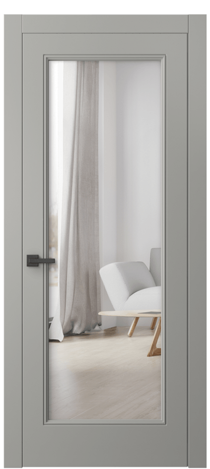 Межкомнатная дверь Линия 8300 Матовый нейтральный серый Двустороннее зеркало, триплекс Цена 61724 ₽ | Volhovec