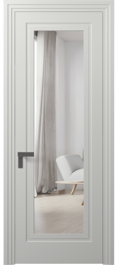 Межкомнатная дверь Рокка 8303 Матовый светло-серый Двустороннее зеркало, триплекс Цена 68424 ₽ | Volhovec