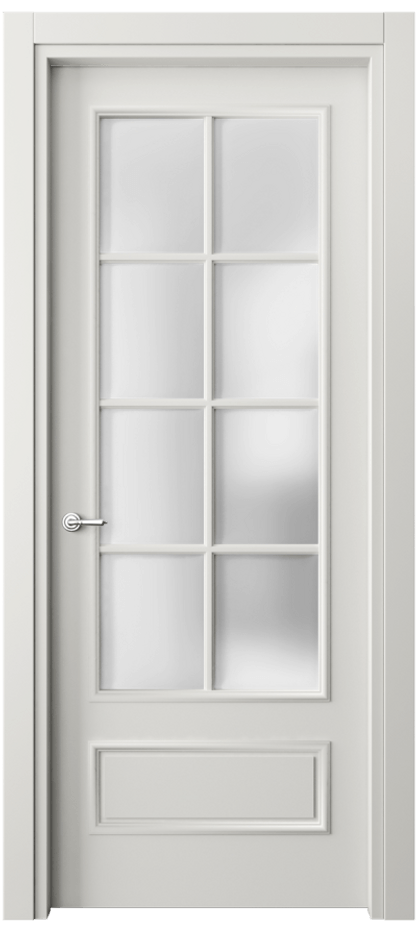 Межкомнатная дверь Paris 8112 Матовый серый Сатинированное стекло Цена 76999 ₽| Volhovec