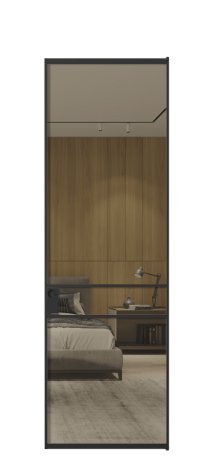 Алюминиевая дверь АЛПЛ040.02 Алюминий Черный Рефлективное бронзовое стекло "Stopsol", калёное, 6 мм Цена 202220  | Volhovec