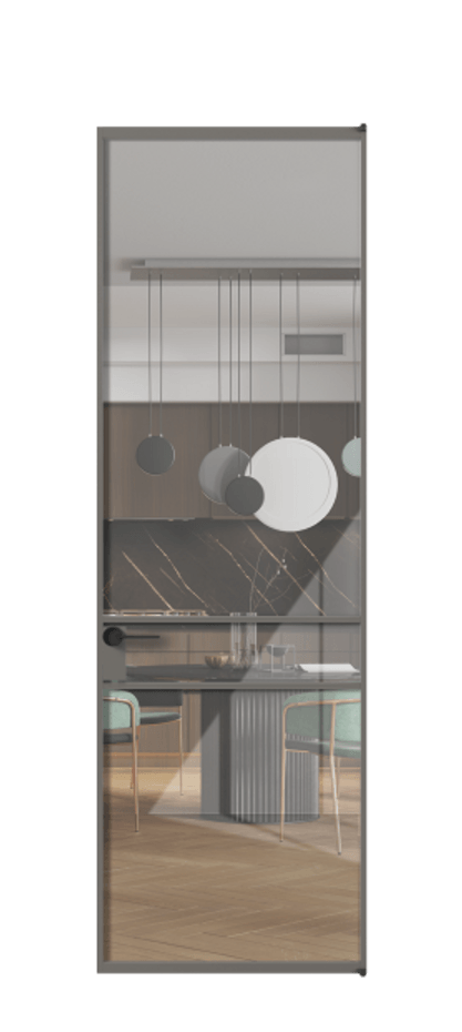 Алюминиевая дверь АЛПЛ040.02  Алюминий классический серый Рефлективное прозрачное стекло "Stopsol", калёное, 6мм. Без короба АКЛС  Цена 143390 Стоимость комплекта двери включает: 
1. Полотно (600/650/700/750/800/850/900/950*2000-2400 мм).
2. Короб
3. Комплект фурнитуры (2 торцевые петли и магнитный замок с ответной планкой). Фабрика дверей Волховец 8 (800) 551 43 19  Алюминиевая дверь АЛПЛ040.02 Алюминий классический серый Рефлективное прозрачное стекло "Stopsol", калёное, 6мм Цена 143390  | Volhovec