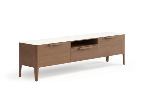 Мебель ТВ тумба Piega. Цвет Дуб каштановый матовый. Материал Массив дуба матовый. Коллекция ТВ тумба Piega. Картинка.