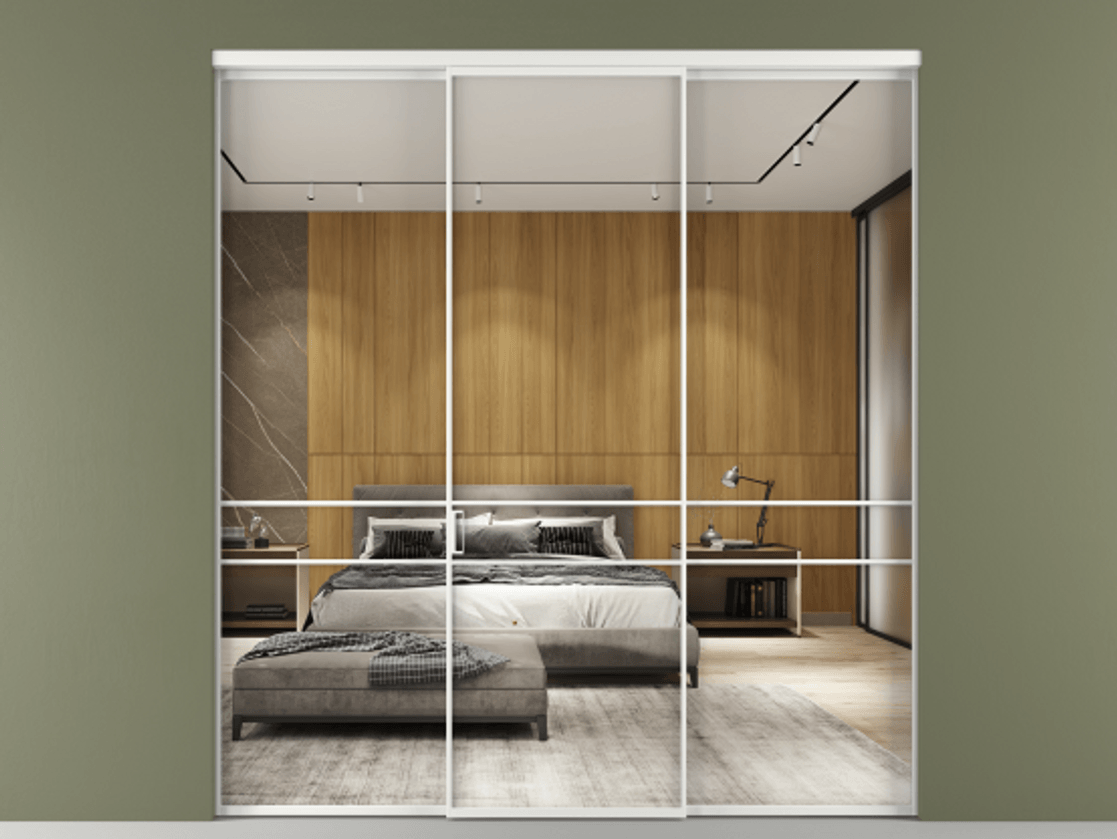 Перегородка Formato внутри проёма трёхстворчатая АЛПР 040.02 Алюминий белоснежный Двустороннее зеркало, триплекс 6 мм, триплекс 6 мм.  Цена 276600 ₽ 1. Полотно 3 шт.  (800/2100 мм)
2. Комплект установки раздвижной системы
3. Базовый комплект фурнитуры
4.Ручка RONDO. Фабрика дверей Волховец 8 (800) 551 43 19  Перегородка Formato внутри проёма трёхстворчатая АЛПР 040.02 Алюминий белоснежный Двустороннее зеркало, триплекс 6 мм, триплекс 6 мм Цена 276600 ₽ | Volhovec