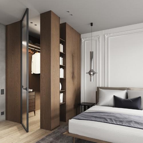 Спальня с ванной комнатой