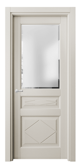 Дверь межкомнатная 6344 БОС САТ Ф. Цвет Бук облачный серый. Материал Массив бука эмаль. Коллекция Toscana Rombo. Картинка.