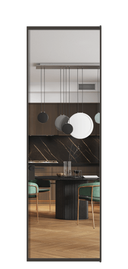 Дверь межкомнатная АЛПЛ040.01 Crystalvision ААН. Цвет Алюминий антрацит. Материал Алюминий в эмали. Коллекция Formato. Картинка.