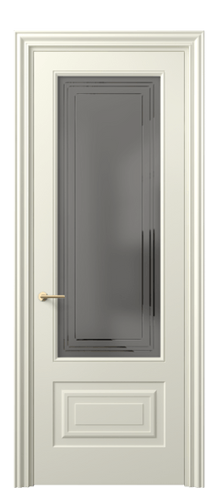 Дверь межкомнатная 8442 ММБ Серый сатин с гравировкой. Цвет Матовый молочно-белый. Материал Гладкая эмаль. Коллекция Mascot. Картинка.