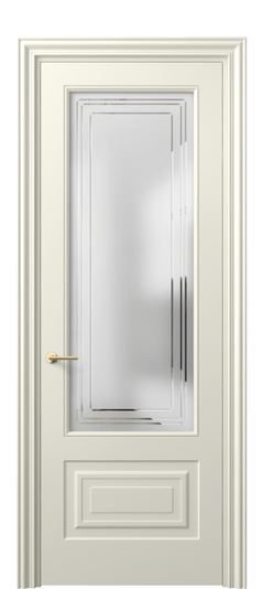 Дверь межкомнатная 8442 ММБ Сатин с гравировкой Mascot. Цвет Матовый молочно-белый. Материал Гладкая эмаль. Коллекция Маскот. Картинка.
