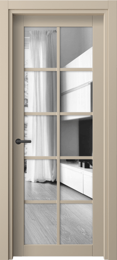 Дверь межкомнатная 2106 ПЭСБ Двустороннее зеркало. Цвет ПЭТ светло-бежевый. Материал ПЭТ. Коллекция Neo. Картинка.