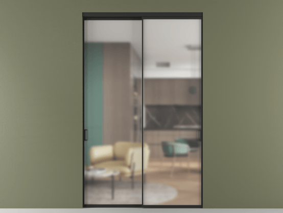 Алюминевая перегородка vn2_01 Matelux Crystalvision ЧЕР. Цвет Алюминий Черный. Материал Алюминий. Коллекция Перегородка Формато внутри проёма 2 створки. Картинка.