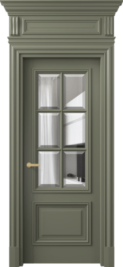 Дверь межкомнатная 7312 МОТ ПРОЗ Ф. Цвет Матовый оливковый тёмный. Материал Гладкая эмаль. Коллекция Антик. Картинка.