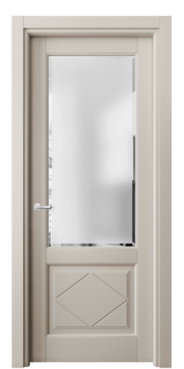 Дверь межкомнатная 6342 МСБЖ САТ Ф. Цвет Матовый светло-бежевый. Материал Гладкая эмаль. Коллекция Тоскана Ромбо. Картинка.