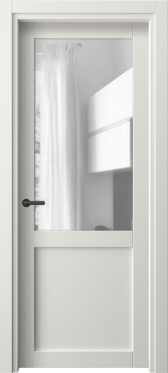 Дверь межкомнатная 2122 СТБЛ Прозрачное стекло. Цвет Софт-тач белоснежный. Материал Полипропилен. Коллекция Neo. Картинка.