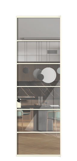 Дверь межкомнатная АЛПЛ040.04 АМБ Алюминий молочно-белый Stopsol Clear прозрачное. Цвет Алюминий молочно-белый. Материал Алюминий в эмали. Коллекция Formato. Картинка.