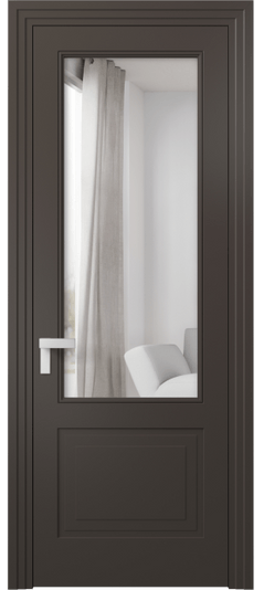 Дверь межкомнатная 8352 МАН Двустороннее зеркало. Цвет Матовый антрацит. Материал Гладкая эмаль. Коллекция Rocca. Картинка.