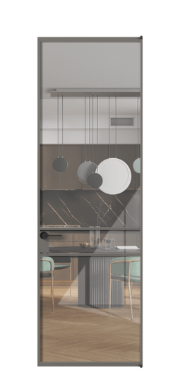 Дверь межкомнатная АЛПЛ040.02 АКЛС Алюминий классический серый Stopsol Clear прозрачное. Цвет Алюминий классический серый. Материал Алюминий в эмали. Коллекция Formato. Картинка.