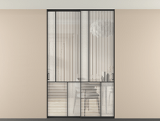 Перегородка Мозаик внутри проёма скрытое крепление в потолок 2 створки