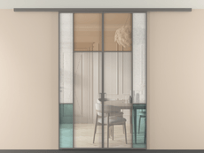 Перегородка Mosaic вдоль стены на потолок 2 створки