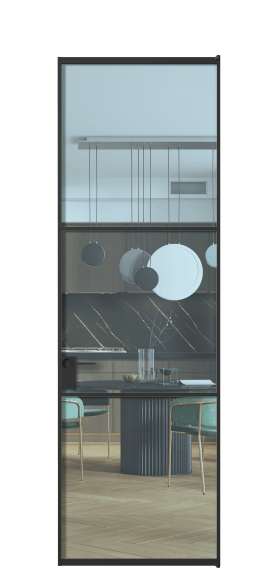 Дверь межкомнатная АЛПЛ040.03 ПРОЗ ГОЛ ЧЕР. Цвет Алюминий Черный. Материал Алюминий. Коллекция Formato. Картинка.